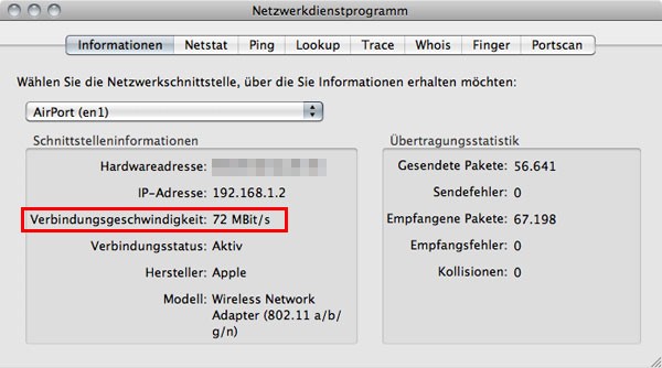 Netzwerkdienstprogramm - WLAN Geschwindigkeit